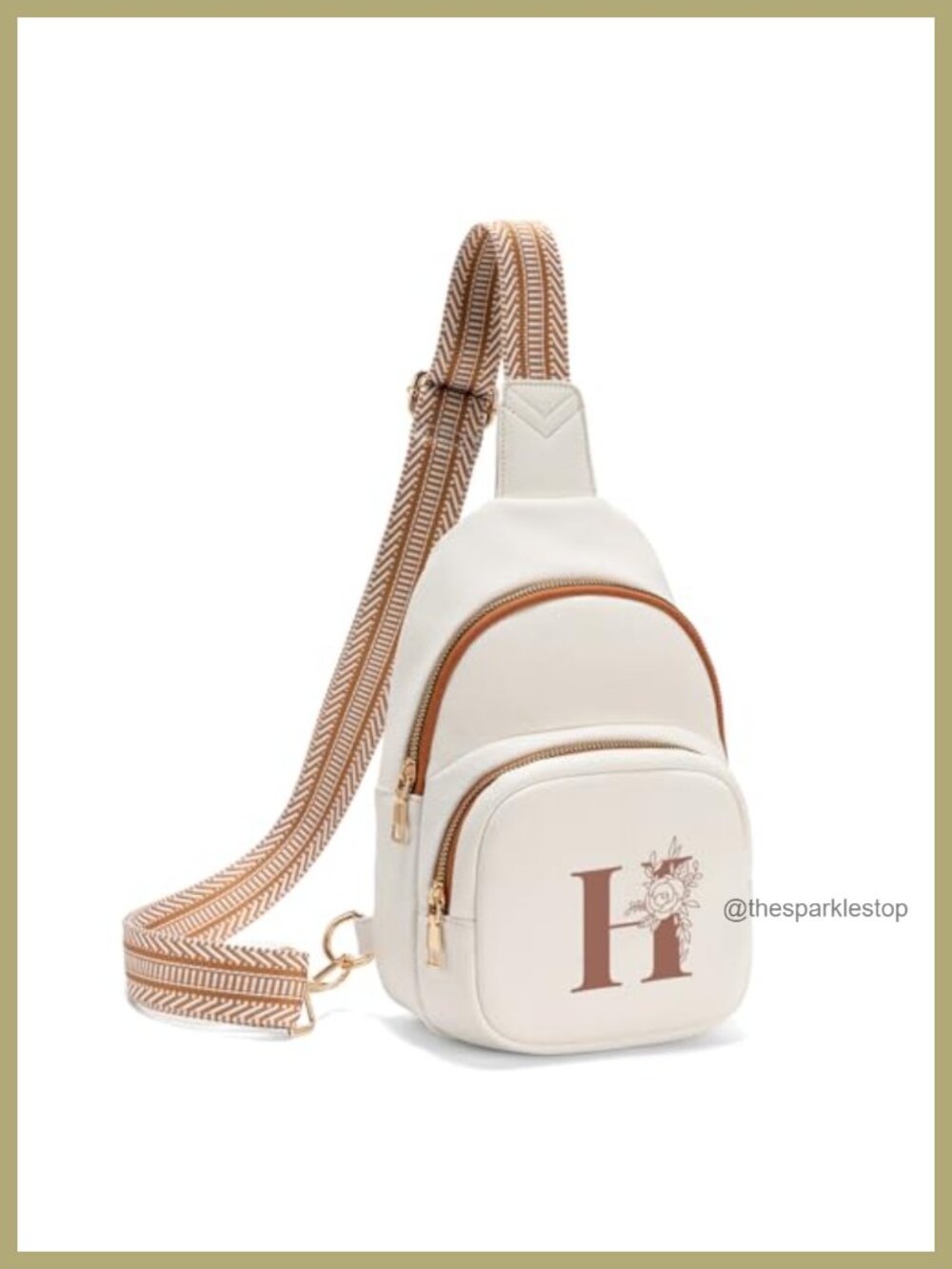 Personalized PU Leather Sling Bag Crossbody Shoulder Bag Adjustable Strap Women